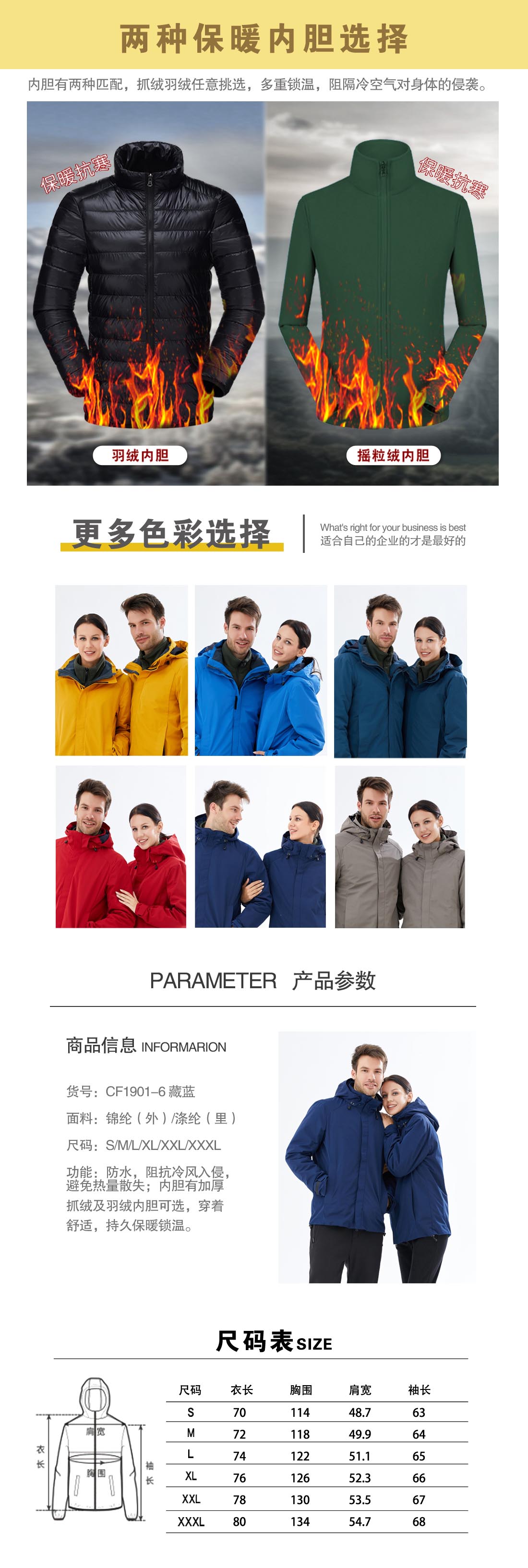 藏藍色沖鋒衣CF1901-6(圖3)