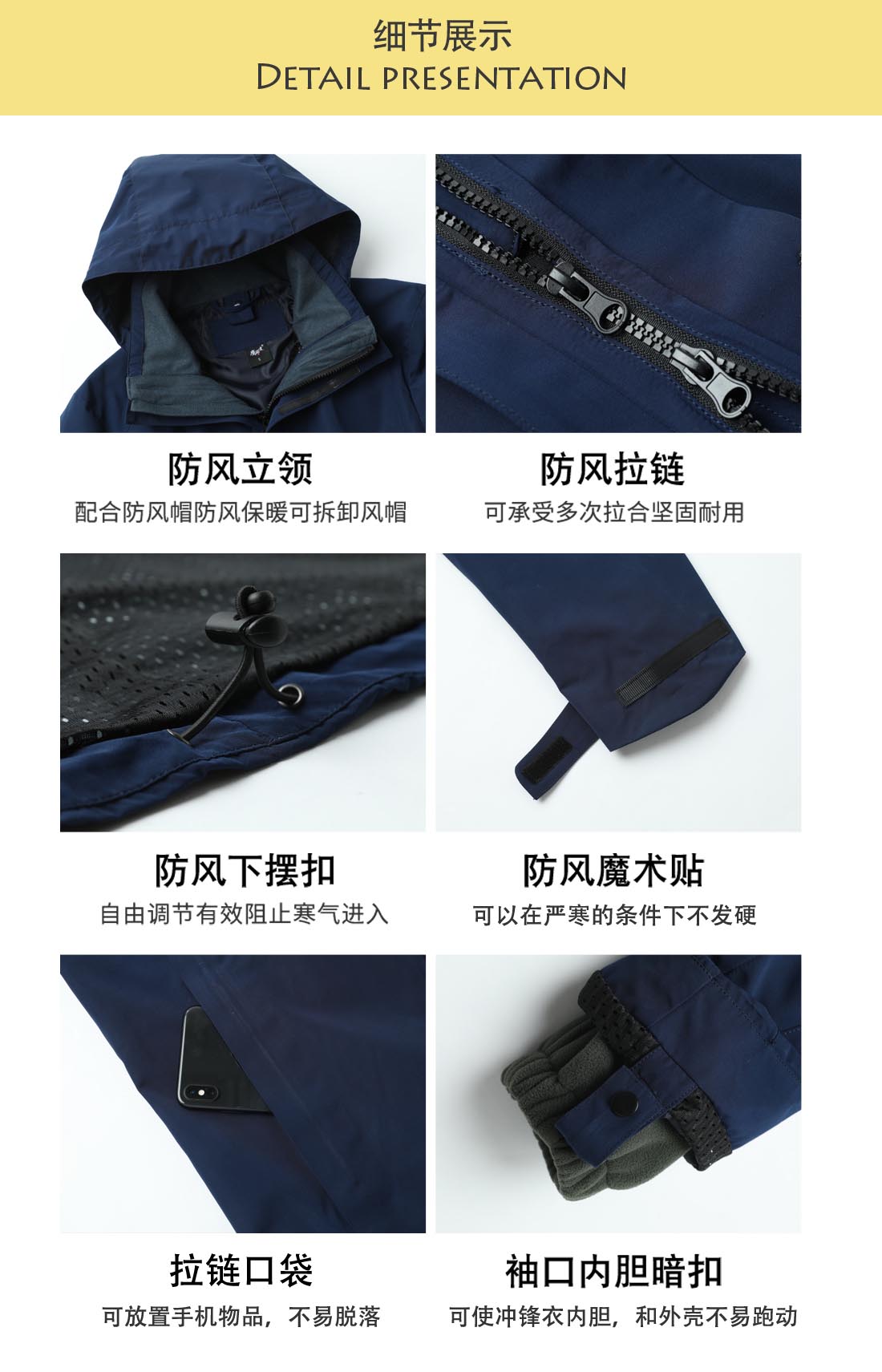 藏藍色沖鋒衣CF1901-6(圖5)